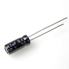 Condensador electrolítico 0,47mf 50V