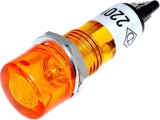 Indicador com Lampada de Nêon Amarela 230VAC 10mm