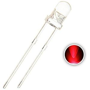 LED 3mm alto brilho vermelho transparente