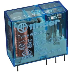 Relé 12VDC 8A DPDT (8 pinos) – Finder 40.52.9.012.0000