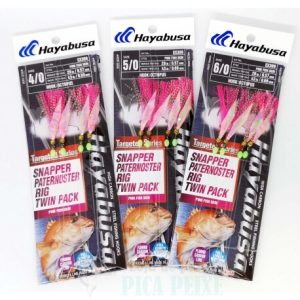 HAYABUSA TARGETED SERIES SNAPPER PATERNOSTER RIG TWIN PACK – PINK FISH SKIN – EX309