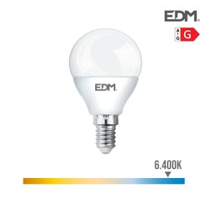 Lâmpada esférica LED 6W 500LM E14 6400K