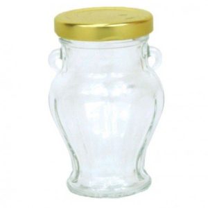 Frasco amfora 106ml com tampa dourada