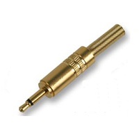 Ficha JACK 3.5 macho Mono e protector dourado