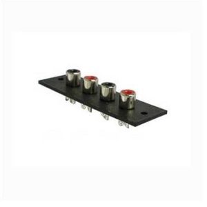 Ficha RCA fêmea painel rectangular 4 RCA