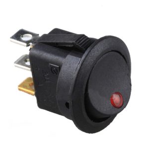 Interruptor Redondo ; ON-OFF c/ Indicador Luminoso – Preto