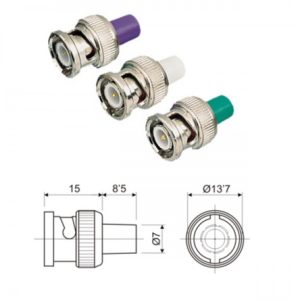 Ficha BNC macho terminal branco – PACK 6 UNIDADES