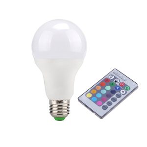 LÂMPADA E27 7W=60W 230V BR. QUENTE + RGB COMANDO