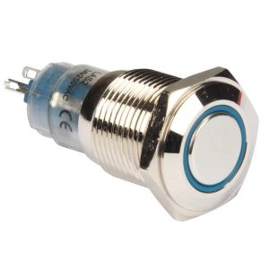 Velleman R1600b Spdt 1 NO 1 NC ronde en métal Bleu Bague Bouton poussoir