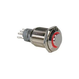 Interruptor Pulsador Metálico Alto SPDT 1NO 1NC – Luz Vermelha