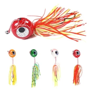 Cabeçote Tenya Tairaba com Saia de Borracha 20g–120g para Pesca de Fundo e Jigging no Mar