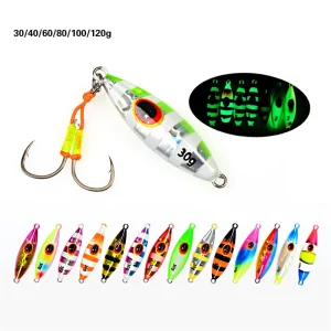 Jig Metálico Slow Pitch Luminescente 30g 40g 60g 80g 100g 120g sem Anzol