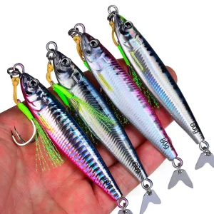Jig Metálico Fast Sinking 20g 30g 40g 60g 80g para Shore Jigging e Vertical