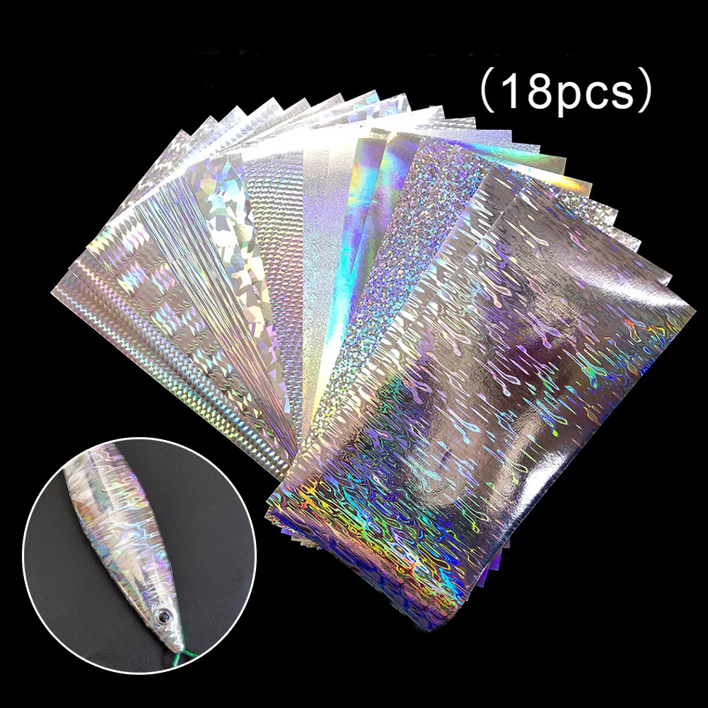 Conjunto 18 Tiras Holográficas Autocolantes 20x10cm para Personalização de Amostras e Iscos - Image 2