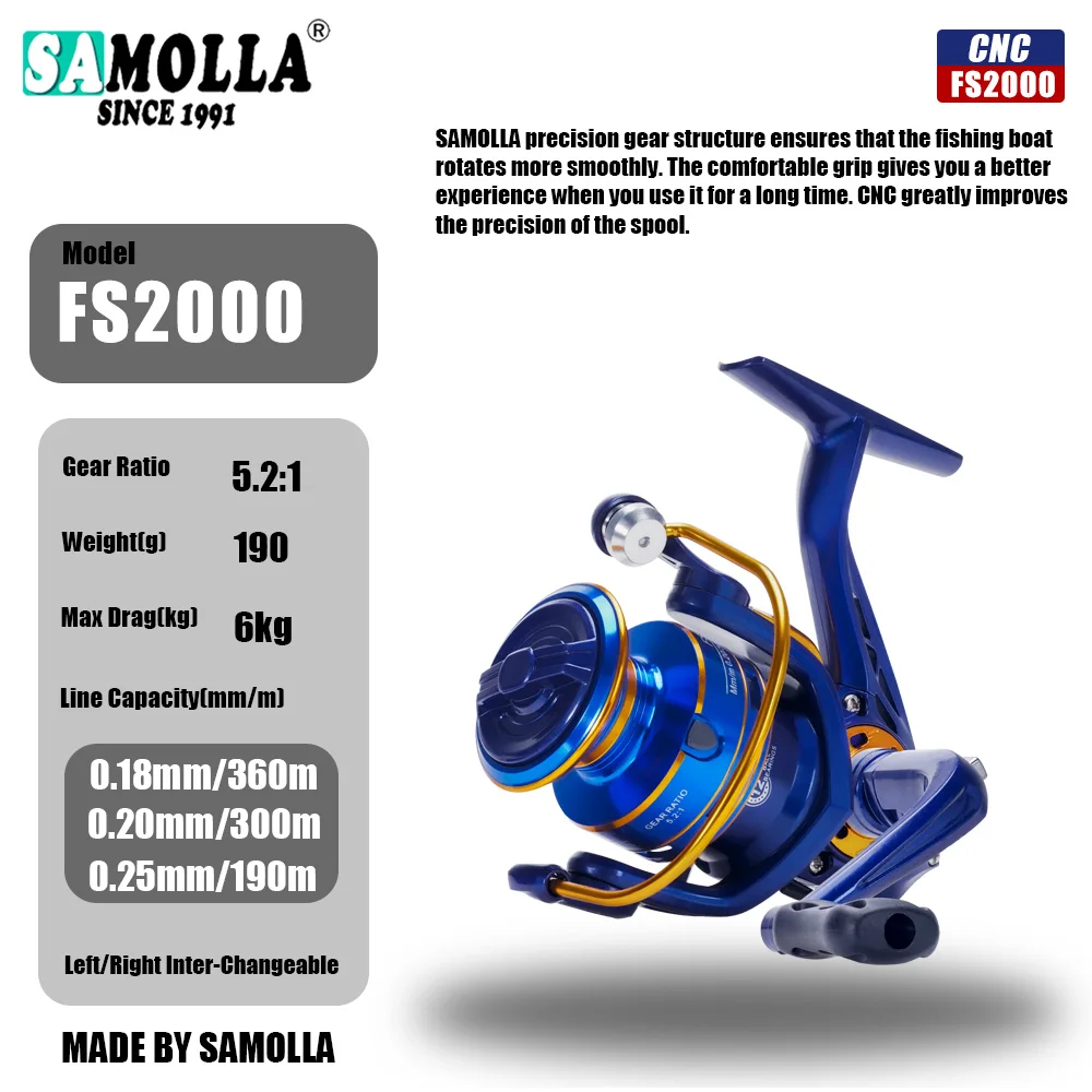 Carreto de Spinning SAMOLLA 1000–7000 com Bobine Metálica - Image 9