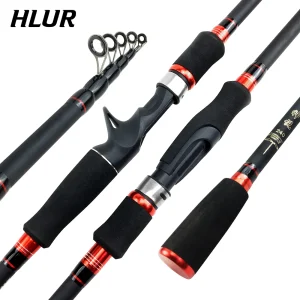 Cana Telescópica HLUR em Carbono para Spinning e Casting 1.8m-2.1m Ação F