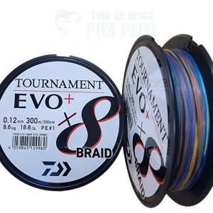 DAIWA TOURNAMENT EVO + x 8 BRAID (MULTICOLOR) 300MT
