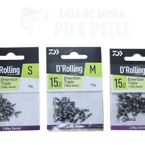 DAIWA D’ROLLING EMERILLION TRIPLE 3WAY SWIVEL – 15PCS