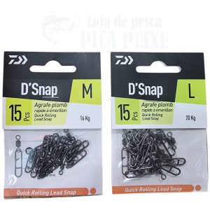 DAIWA D’SNAP AGRAFE PLOMB – QUICK ROLLING LEAD SNAP – 15PCS