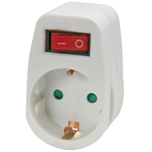 Tomada Eléctrica c/ 1 Saída + Interruptor