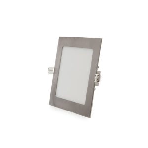 Panel LED Cuadrado (17 x 17 cm) 12W 4000K 1200Lm – Acero Cepillado