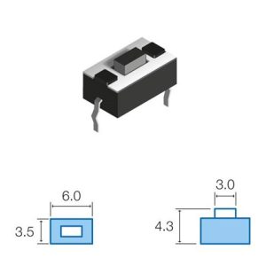 Interruptor mini pulsador preto 1.80mm